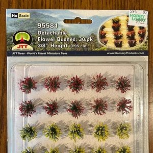 Scenery Products, detachable flower bushes, 3/8”H fully grown, plant anywhere.